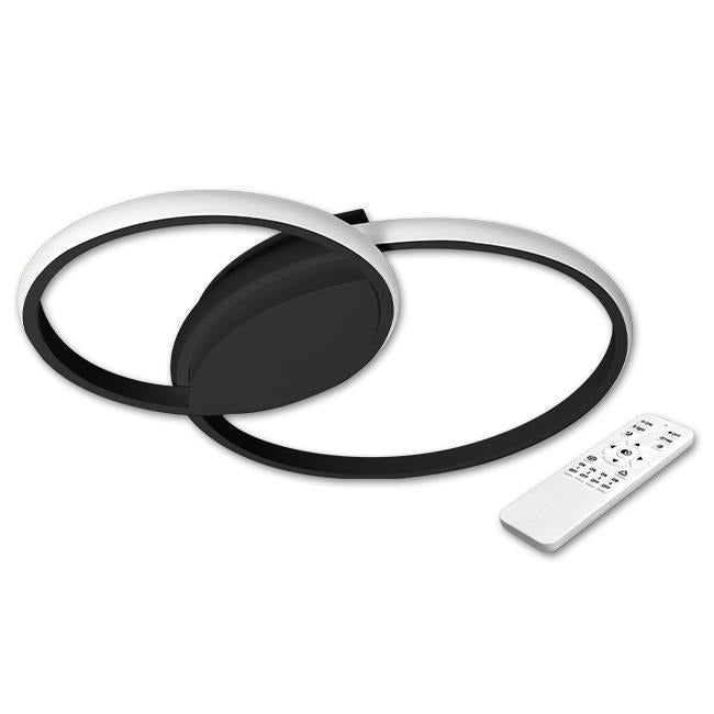LED design plafondlamp - 60W - CCT - Met afstandsbediening - Zwart LED design plafondlamp - 60W - CCT - Met afstandsbediening - Zwart